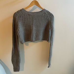Kimchi Blue Urban Outfitters crop chunky grey knit